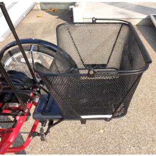 Fahrradkorb / Korb BASIL "Lesto" HINTEN (Gepäckträger) für Lanztec Sesseldreirad, Maße: ca. H32 x B41,5 x T27 cm - abnehmbar